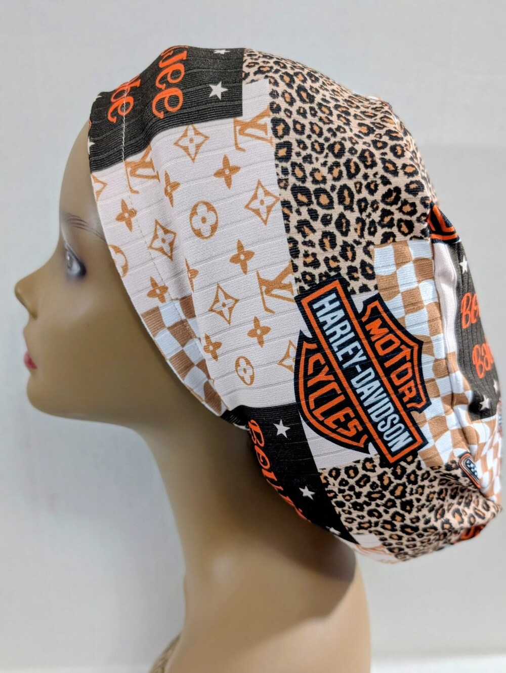 Motorcycl, Boujee, Euro Style Scrub Cap, Scrub Cap, Chemo Hat